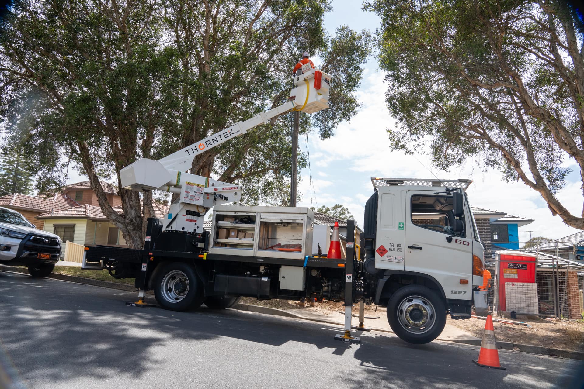 Branded Thorntek service truck on a Sydney street