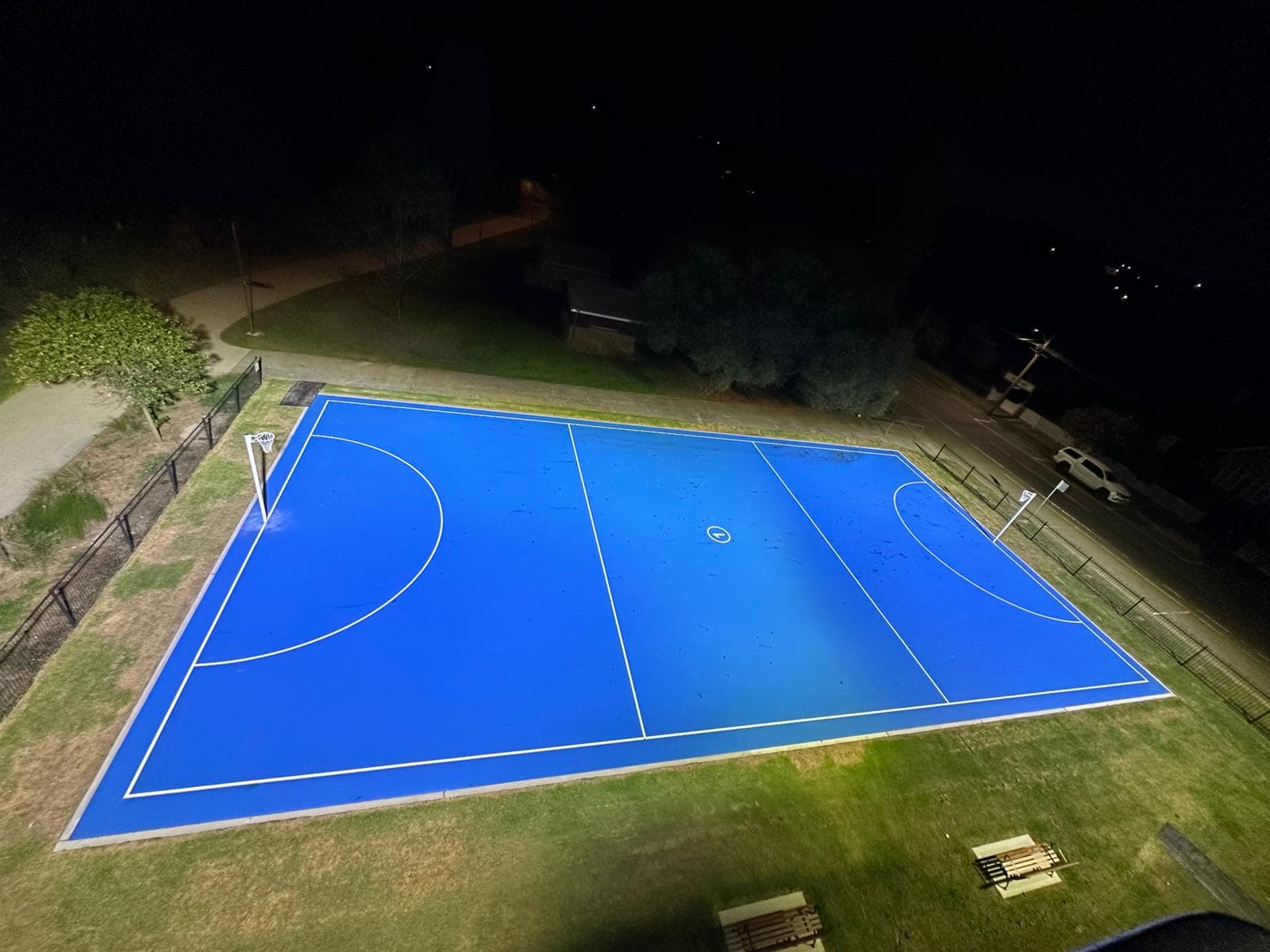 New floodlighting over sports courts at Richard Murden Reserve