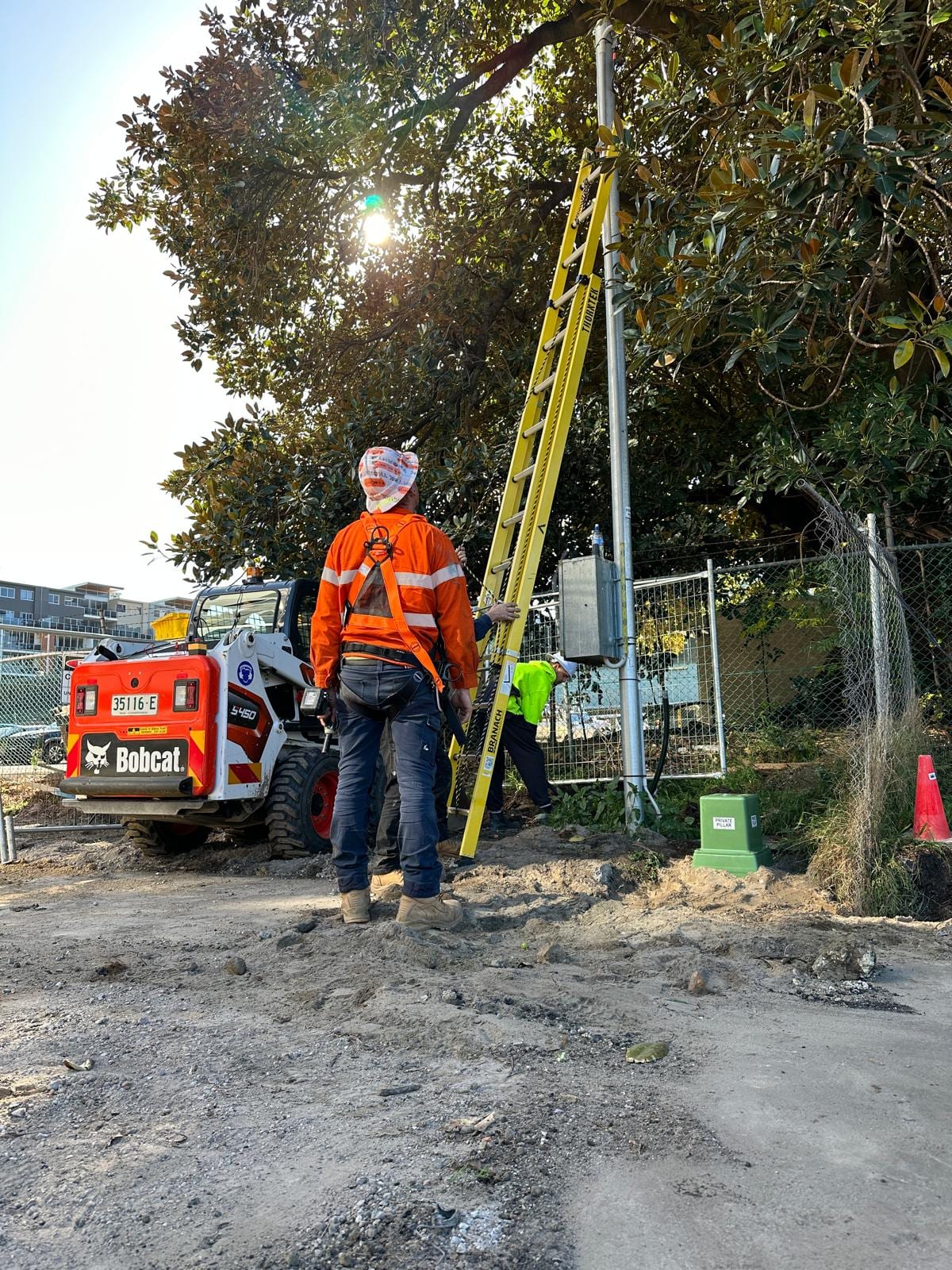Thorntek crew and compact loader carrying out groundworks at North Rosebery Park