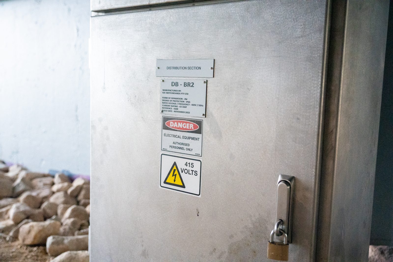 Stainless three phase 415 volt distribution board installed by Thorntek